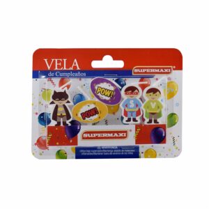 Set Velas Cumpleaños Superhéroe SUPERMAXI Superhéroe