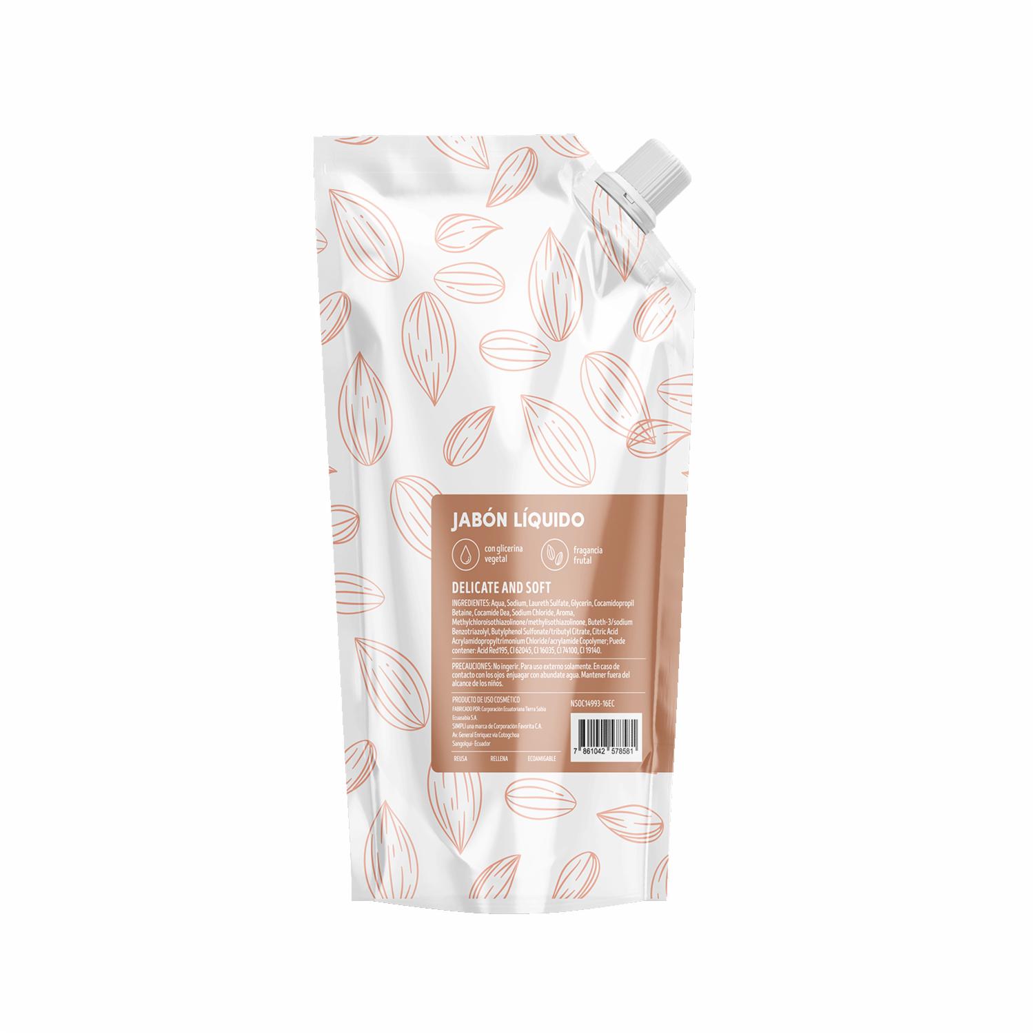 Jabón Líquido Almond Joy SIMPLI 500 Ml - Imagen 2