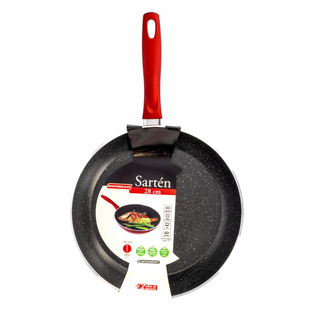 Sartén Forjado Para Inducción Color Rojo Brillante SUPERMAXI 28 Cm - Imagen 4