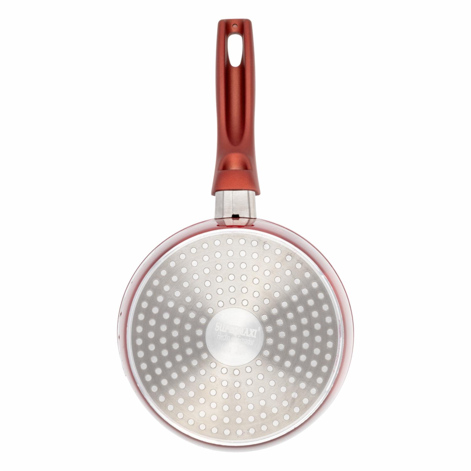Perol Aluminio Fojado Inducción Rojo Brillante SUPERMAXI 16 Cm