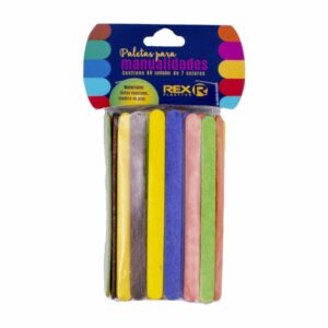 Paletas Para Manualidades De Madera De Pino 7 Colores KINARY 11X1 Cm 80 Uds