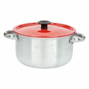 Olla Caldero Recortado Aluminio Tapa Roja INDALUM 16 Cm