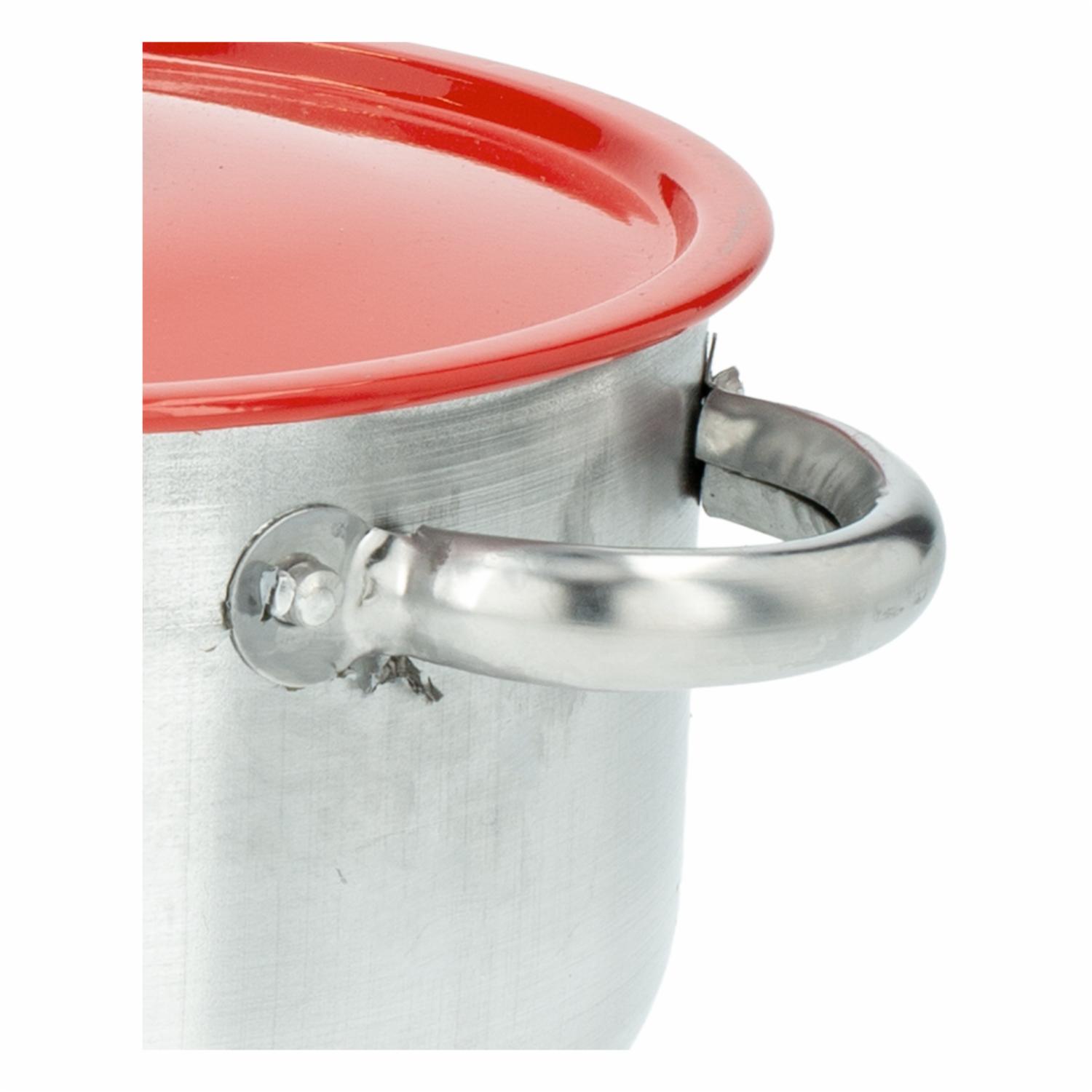 Olla Caldero Recortado Aluminio Tapa Roja INDALUM 16 Cm