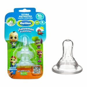 Tetina Antigoteo De Flujo Rápido Cuello Estándar 6 M + CARLITOS X 2 Uds