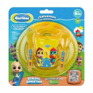 Vajilla Infantil 2 Platos + Cuchara + Tenedor + Vaso CARLITOS X 5 Uds