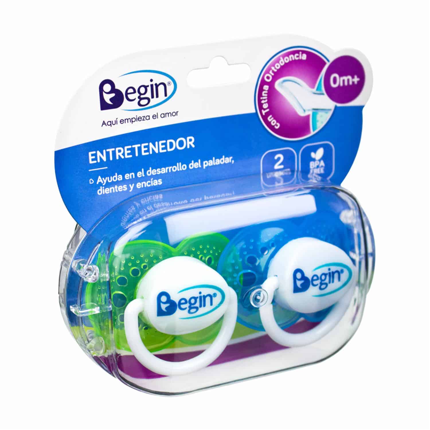 Chupón Para Bebé Con Tetina Ortodoncia BEGIN X 2 Uds - Imagen 2