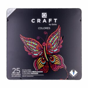 Lápices De Colores Craft Caja Metálica ESTILO X25Uds