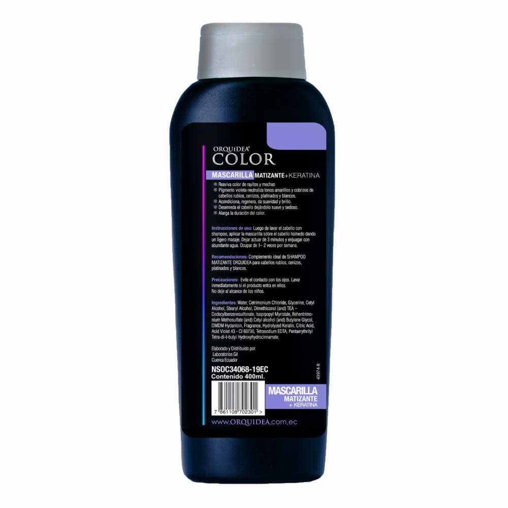 Mascarilla Capilar Matizante + Keratina Libre De Sal ORQUÍDEA 400 Ml - Imagen 2