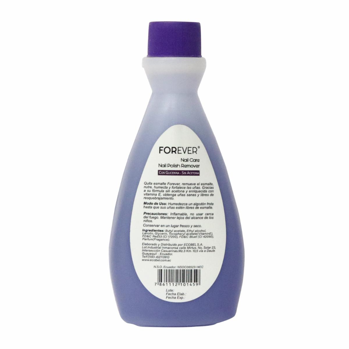 Quita Esmalte Glicerina FOREVER 120 Ml