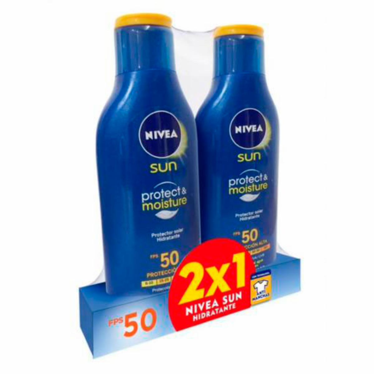 Protector Solar Sun Hidratante Spf50 NIVEA Pack X2 X 250 Ml