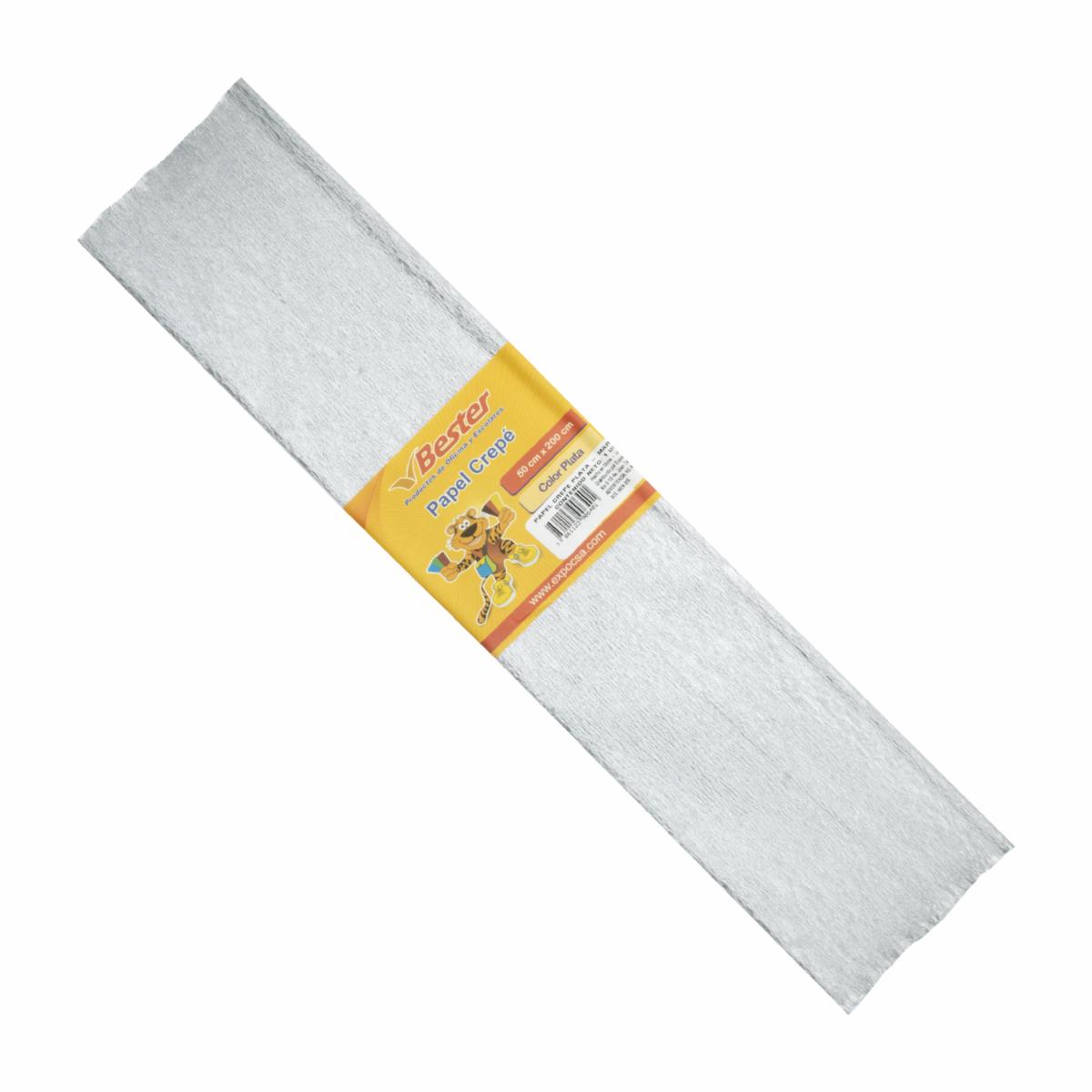 Papel Crepé Plateado En Pliego BESTER Mediano