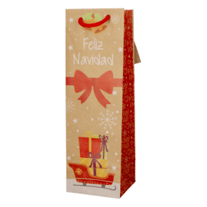 Funda Para Botella Licor Kraft Navidad PAPELART Unidad