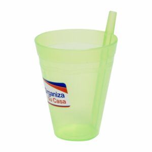 Vaso Plástico Con Sorbete Mediano 350 Ml PLAPASA 1038