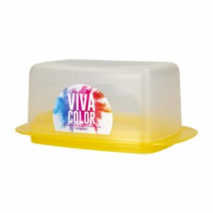Quesera Mantequillera Reversible Ambar Viva Color PLAPASA 21.5X14X9 CM