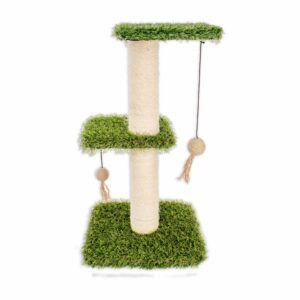 Rascador Para Gato Triple De Césped THE PET FACTORY Unidad