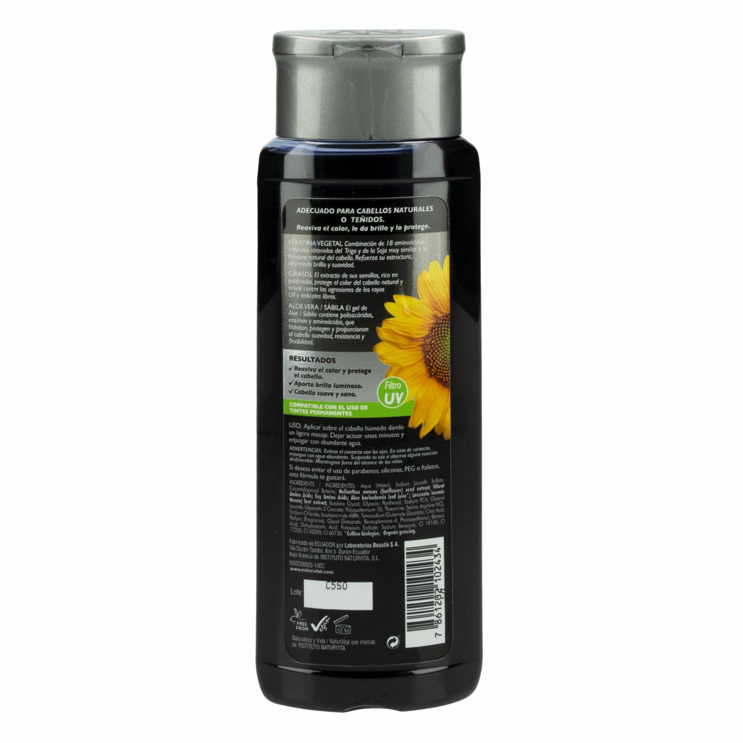 Shampoo De Cabello Negro Protección Color NATUR VITAL 300 Ml