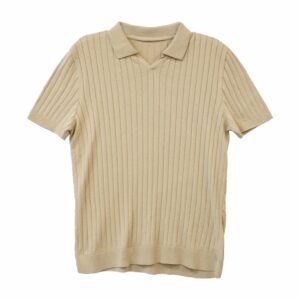 Camiseta Polo Manga Corta Tejido Beige BLUE