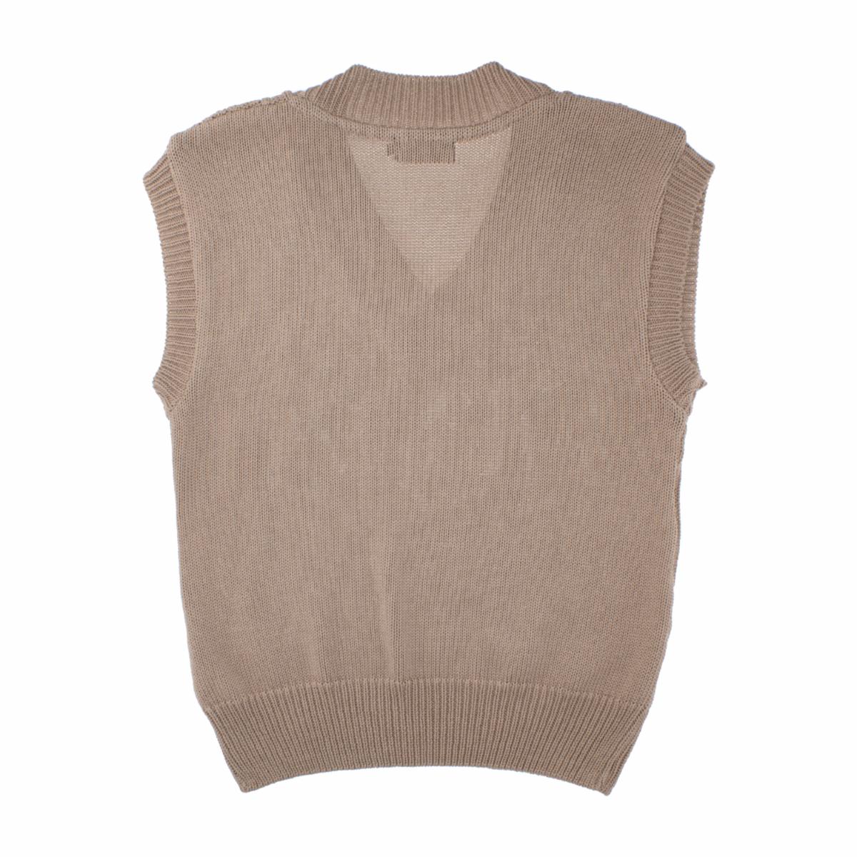 Chaleco Tejido Cuello En V Habano TREND & STYLE - Imagen 2