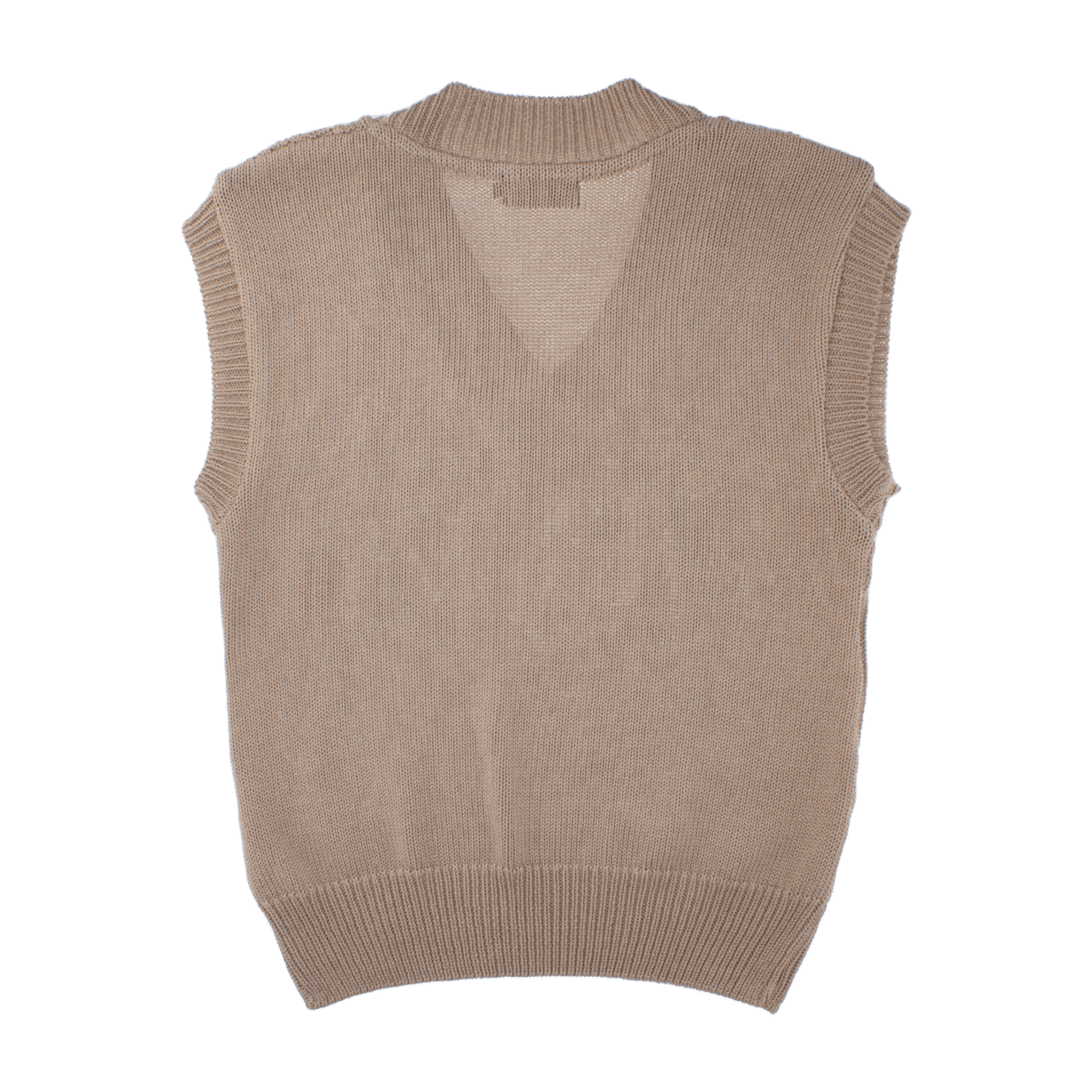 Chaleco Tejido Cuello En V Habano TREND & STYLE