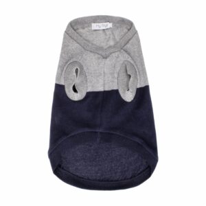 Sueter Para Mascota Diseño Combinado Color Gris MY STYLE Talla Extra Pequeña