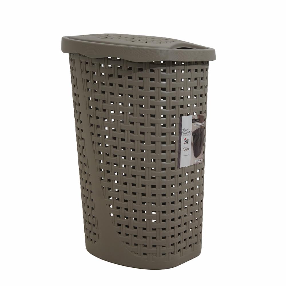 Cesto Ratán Oval Beige CASA PICA 35 X 36,5 X 60 Cm - Imagen 2