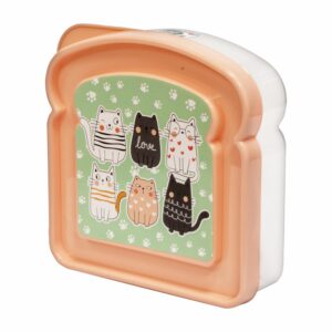 Recipiente Sanduchero Cats Rosado Coral CASA PICA 13 X 13 Cm