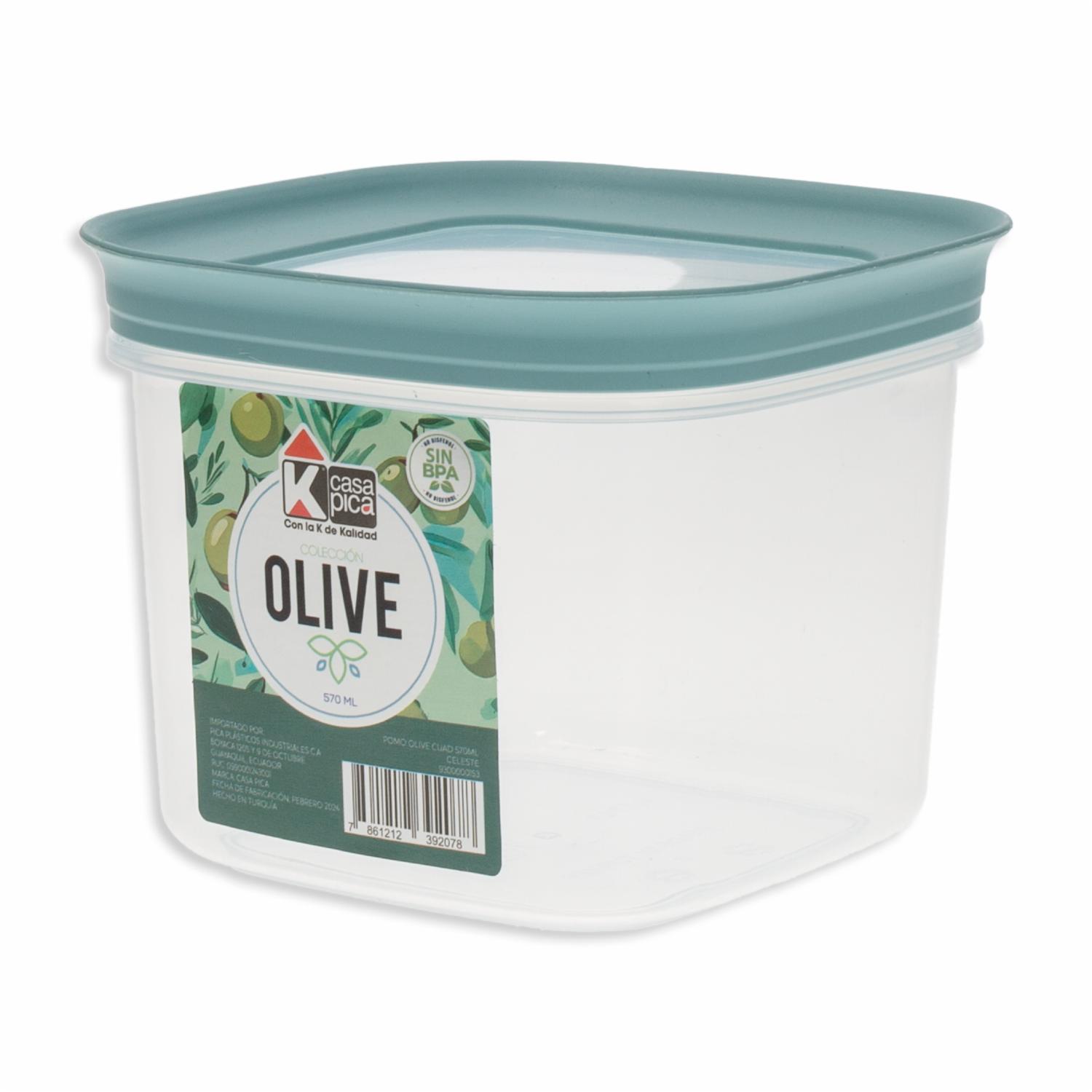 Frasco Pomo Cuadrado Línea Olive Celeste CASA PICA Unidad