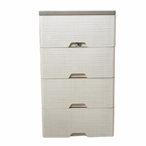 Cajonera Yute Crema Con Beige CASA PICA 4 Pisos