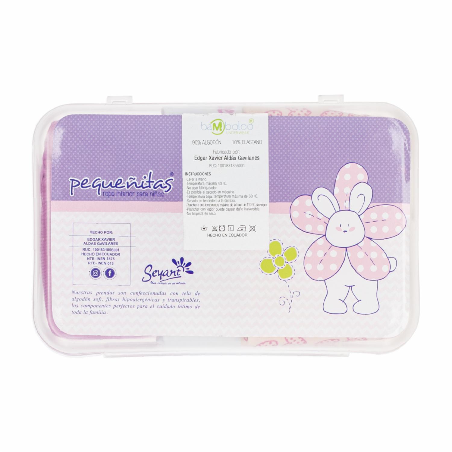 Panties Para Niñas Pack X 3 Uds Blanco Y Morado PEQUEÑITAS - Imagen 6