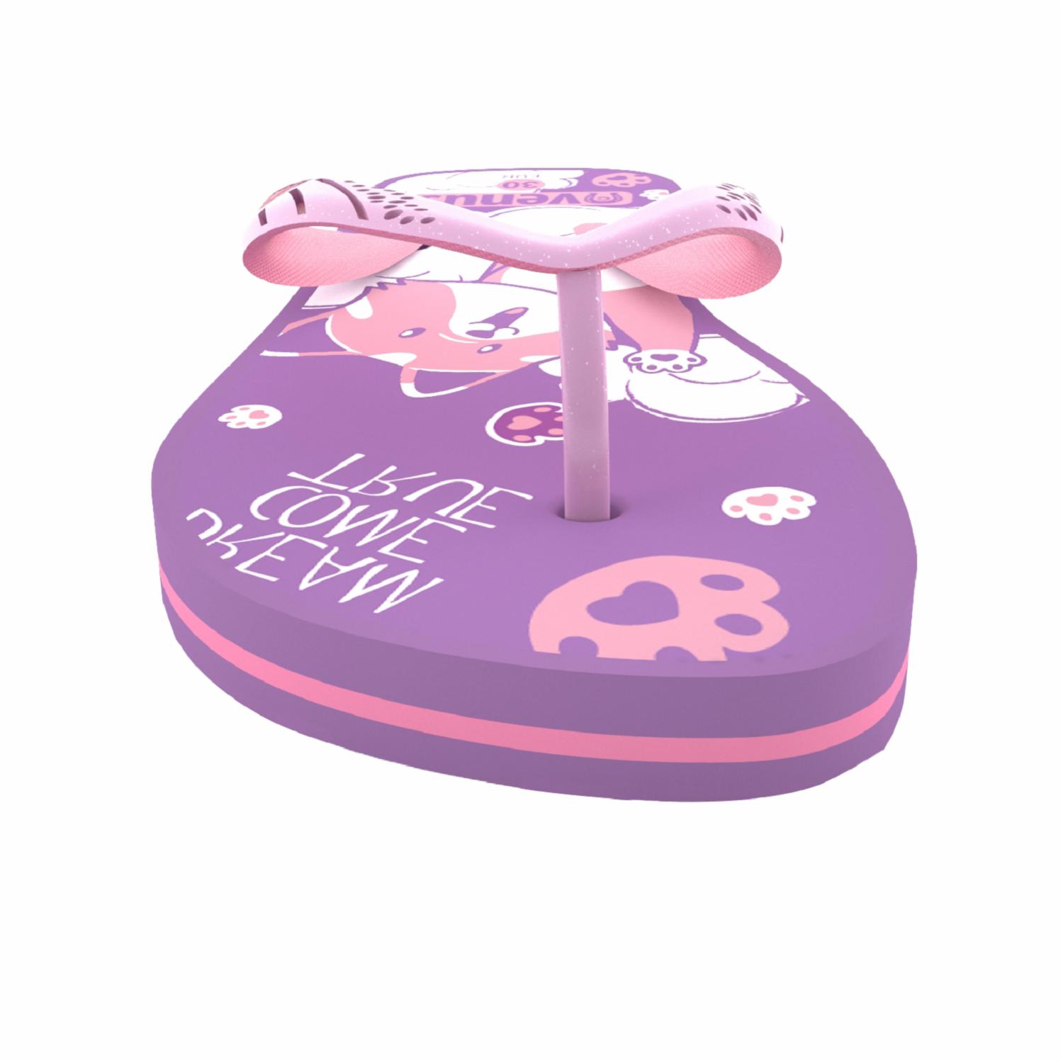 Zapatilla De Niña Con Tiras Diseño Kitty Violeta Con Rosado VENUS - Imagen 2