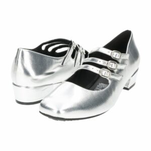 Zapato De Tacón Bajo Con 3 Correas Plateado TREND & STYLE