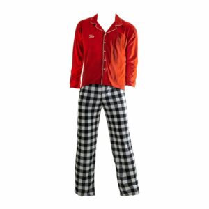 Pijama Abierta Para Caballero Manga Corta Tono Rojo Combinado Mediana GRECO