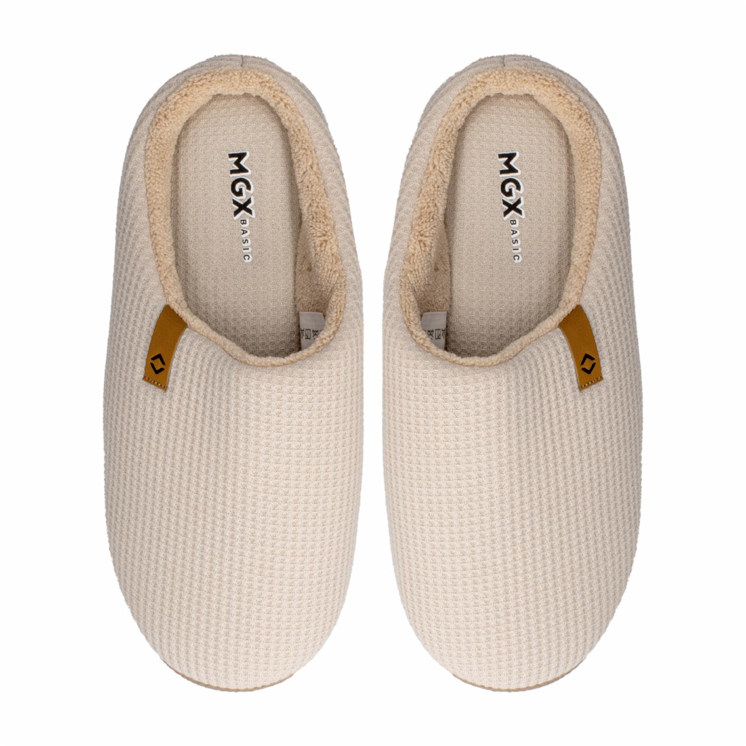 Pantuflas Diseño Waffle Beige MGX