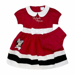 Vestido Navideño Manga Corta Minnie Rojo DISNEY