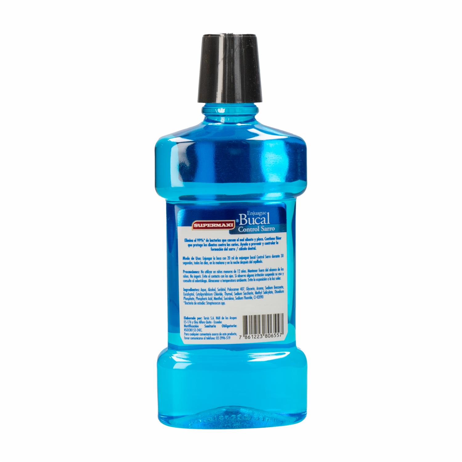 Enjuague  Bucal Control De Sarro Sabor A Menta SUPERMAXI 500 Ml