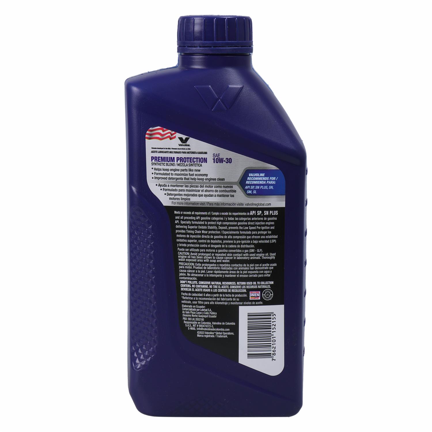 Lubricante De Motor Premium Protección VALVOLINE Unidad