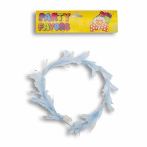 Diadema Para Fiesta Con Plumas Celestes IMPORTADORA CUMPLEAÑOS Unidad