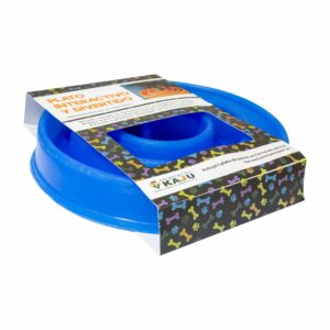 Plato De Mascota Interactivo Tono Celeste MASCOTIN 24X24 Cm