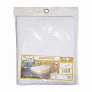 Protector De Colchón De Pvc Blanco ESTILHOGAR 1 Plaza Y Media