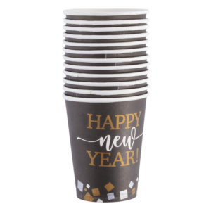 Vaso Happy New Year Black COLOR TOYS 12 X 7 Oz