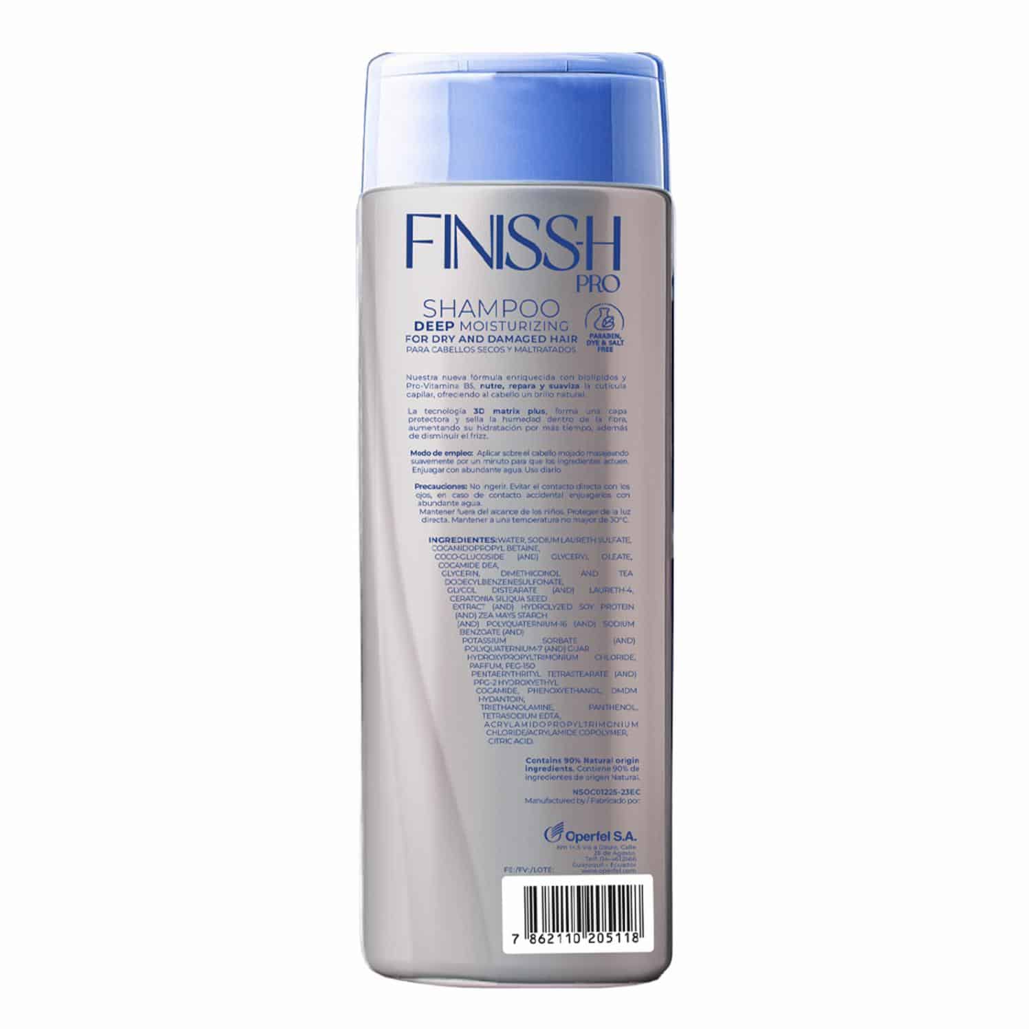 Shampoo Para Cabello Deep Moisturizing FINISSH PRO 375 Ml - Imagen 2