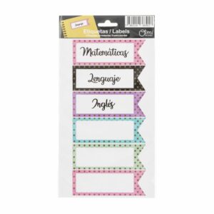 Etiquetas De Materias Varios Diseños OIMI 13Cm X 24Cm