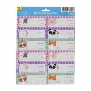 Membretes Escolares Diseño Animales Kawaii OIMI X 12 Uds