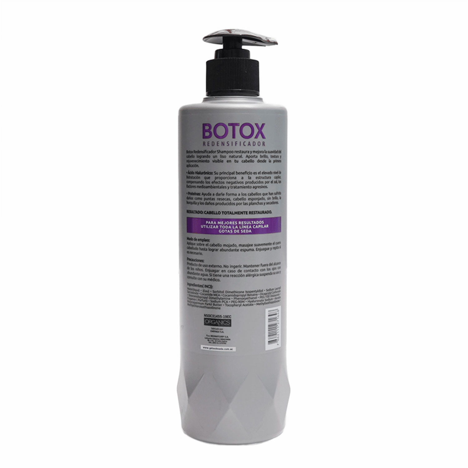 Shampoo Botox Redensificador GOTAS DE SEDA 500 G - Imagen 2