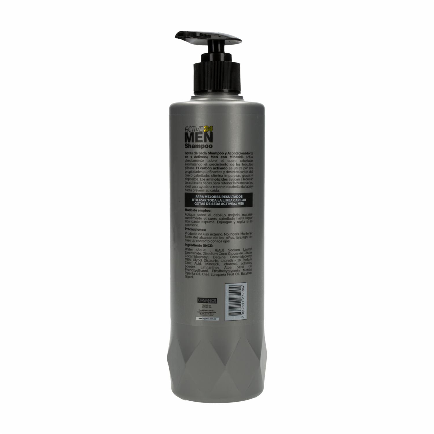 Shampoo Y Acondicionador 2 en 1 Control Caída Gotitas De Seda ACTIVE 24 MEN 500 Ml