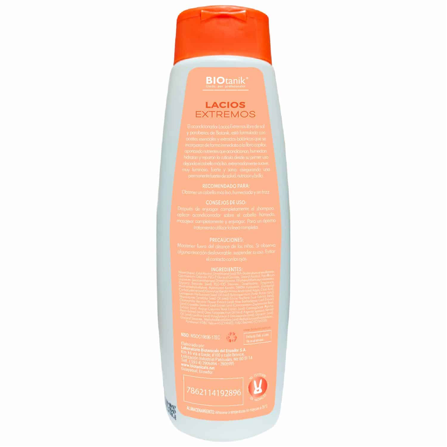 Acondicionador De Cabello Lacios Extremos BIOTANIK 500 Ml - Imagen 2