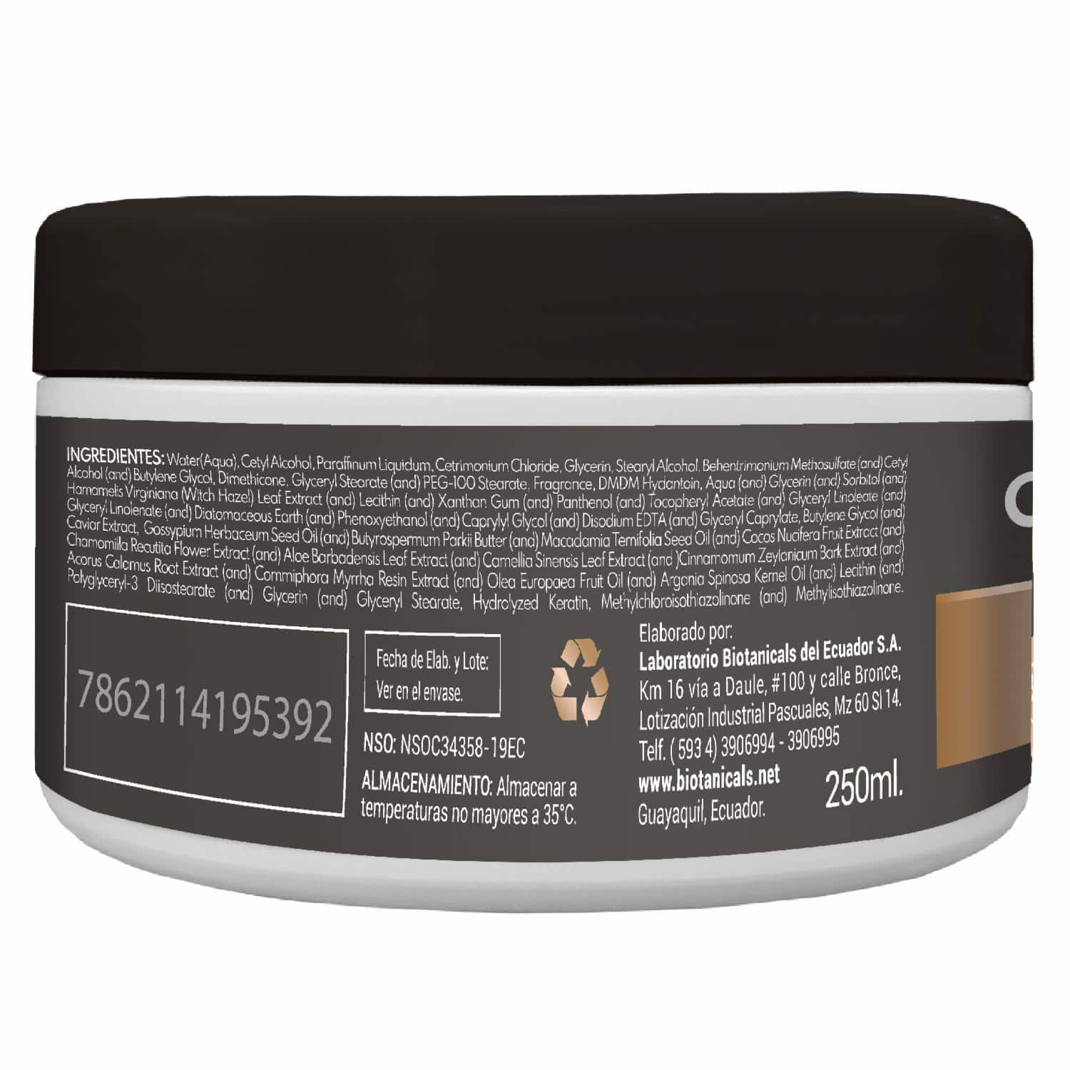 Mascarilla Capilar Caviar Keratina BIOTANIK 250 Ml - Imagen 2