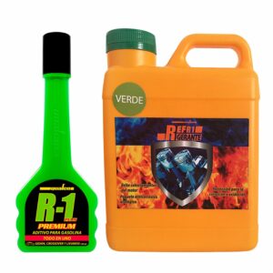 Refrigerante Automotriz Refrigerante 1 R-1 Premium 125 Ml + 1 Refrigerante Verde 1 L QUALCO 1 Galón