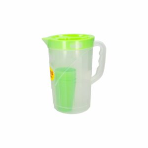 Set Jarra Italiana Transparente Verde KANTATI Con 4 Vasos