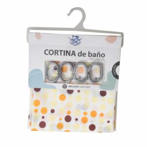 Cortina De Baño Estampada Círculos GMC 180 X 180 Cm
